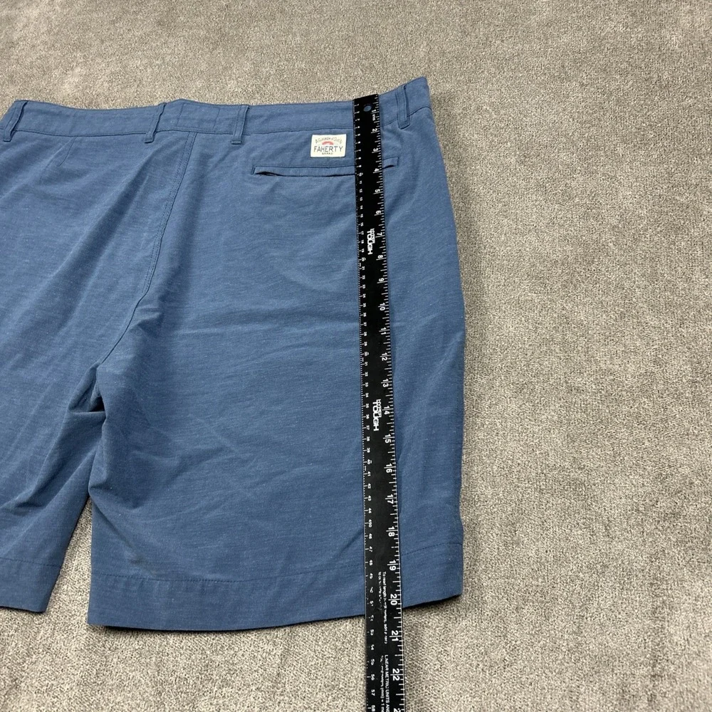 Faherty ALL DAY Shorts Performance Outdoor Chino 38 x 9 Blue Beach Casual Mens